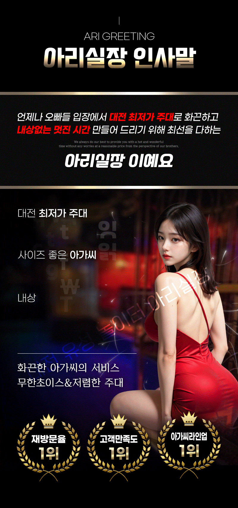 대전룸싸롱 인사말 이미지
